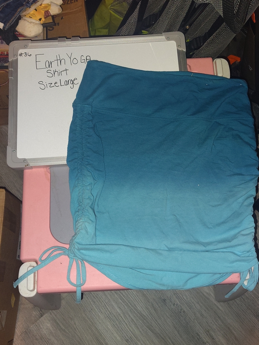 Earth Yoga Blue Drawstring Side-Ruched Skirt